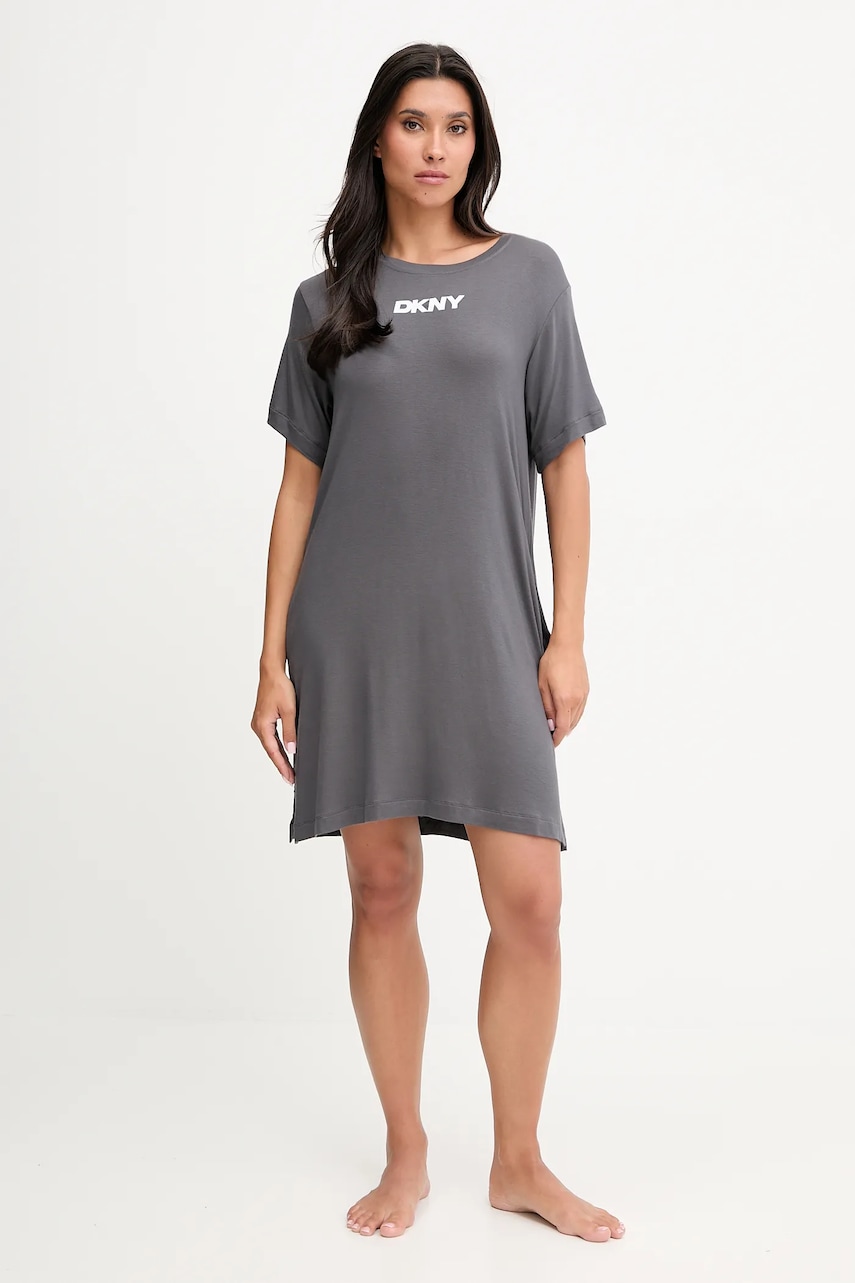 Dkny cămașă de noapte culoarea gri, YI30092