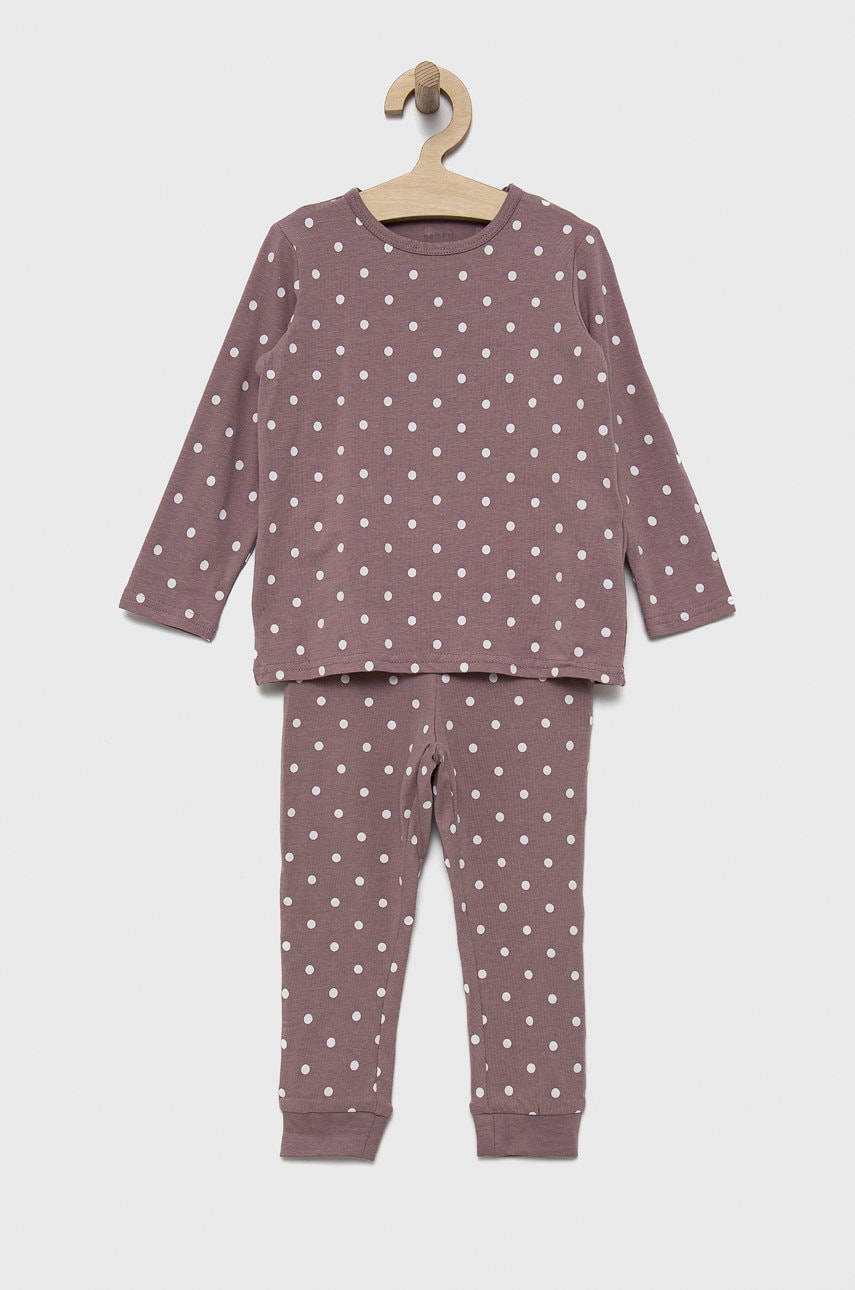 Name It pijama copii culoarea violet, modelator