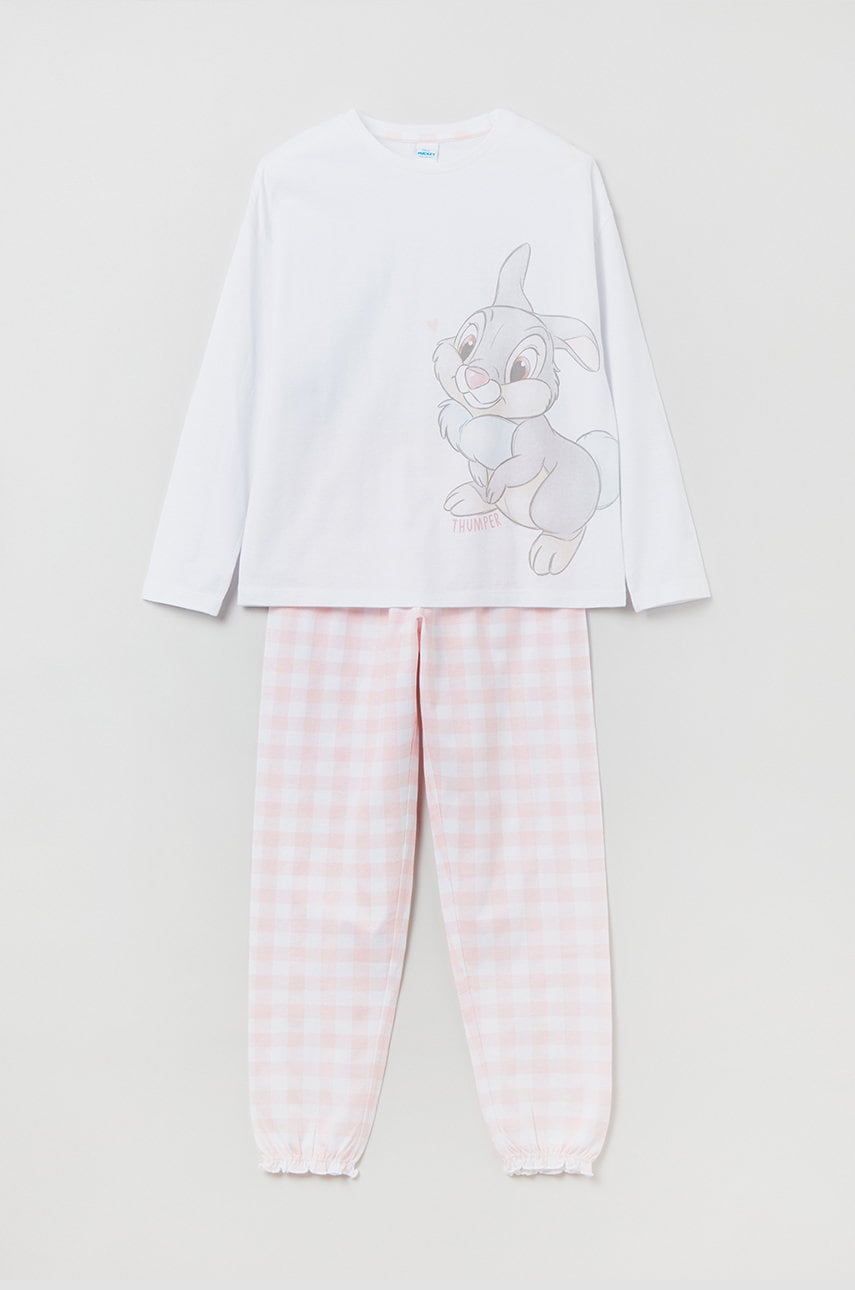 OVS pijamale de bumbac pentru copii culoarea roz, modelator