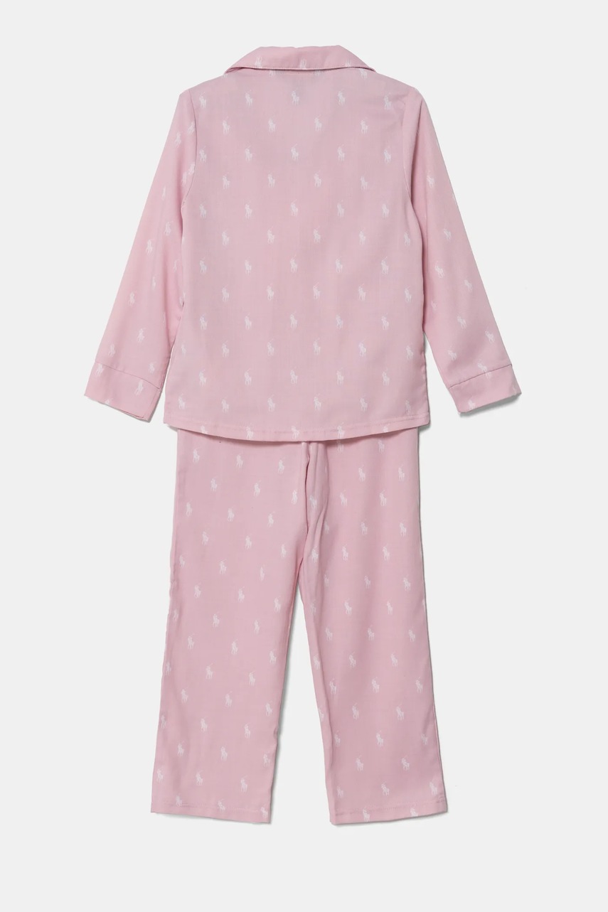 Дитяча бавовняна піжама Polo Ralph Lauren колір рожевий візерунок 4P0034