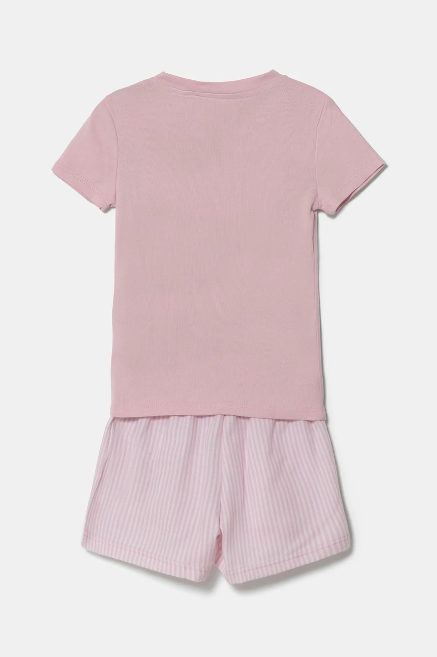 Детская хлопковая пижама Polo Ralph Lauren цвет розовый с принтом 4P0038