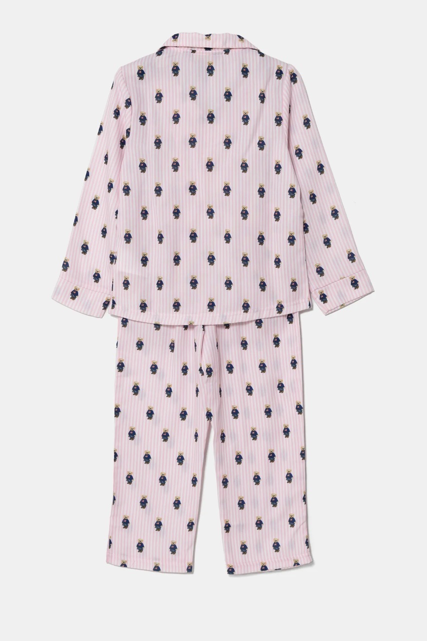 Детская хлопковая пижама Polo Ralph Lauren цвет розовый узор 3P0094