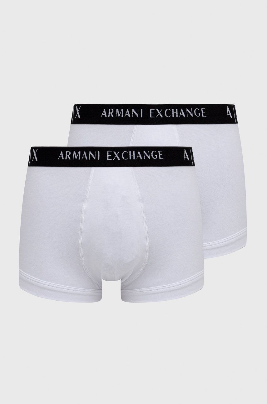 Armani Exchange Boxeri (2-pack) Barbati, Culoarea Alb