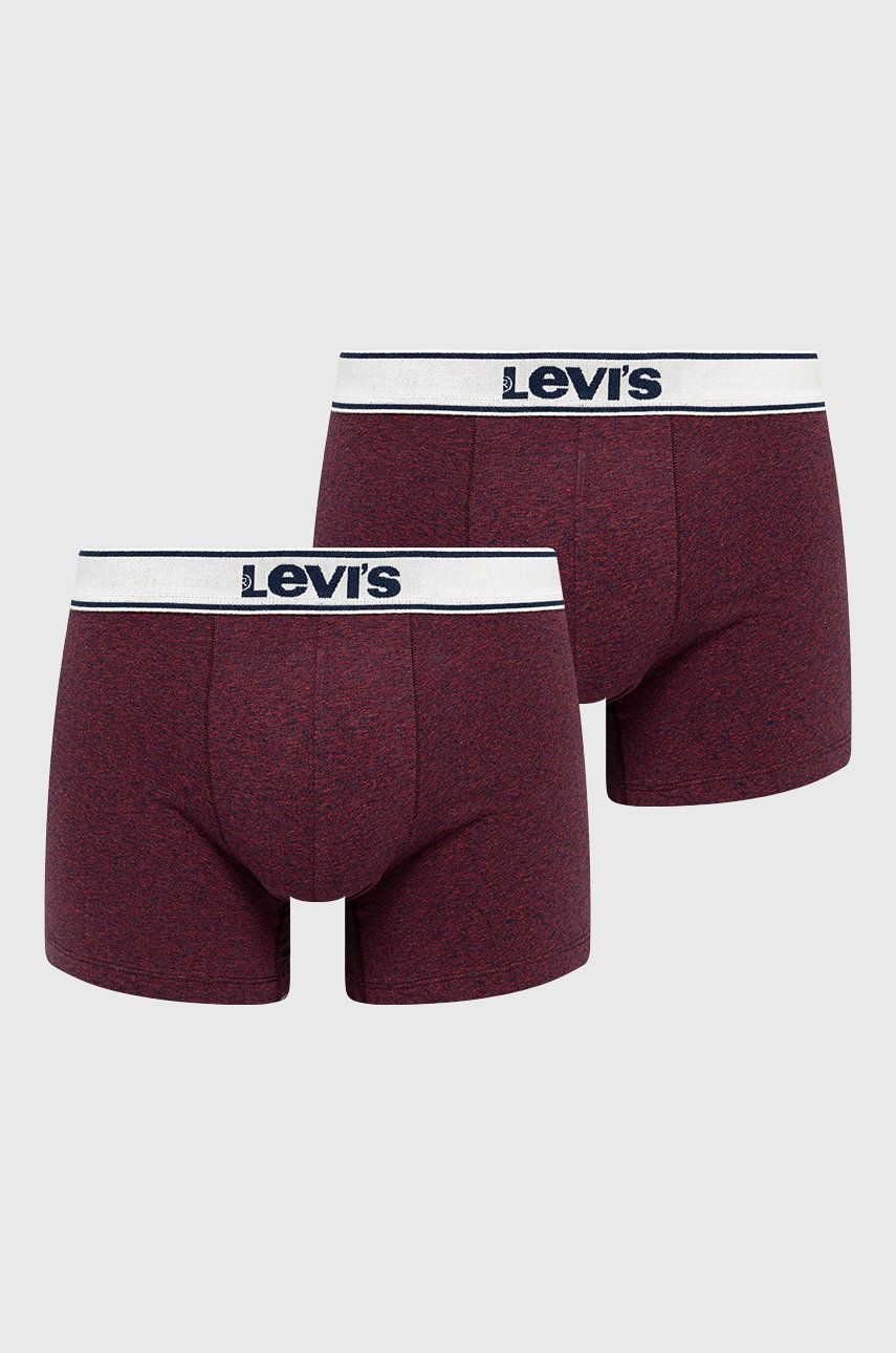 Boxerky Levi′s pánské, hnědá barva, 37149.0401-red - burgundské -  95% Bavlna