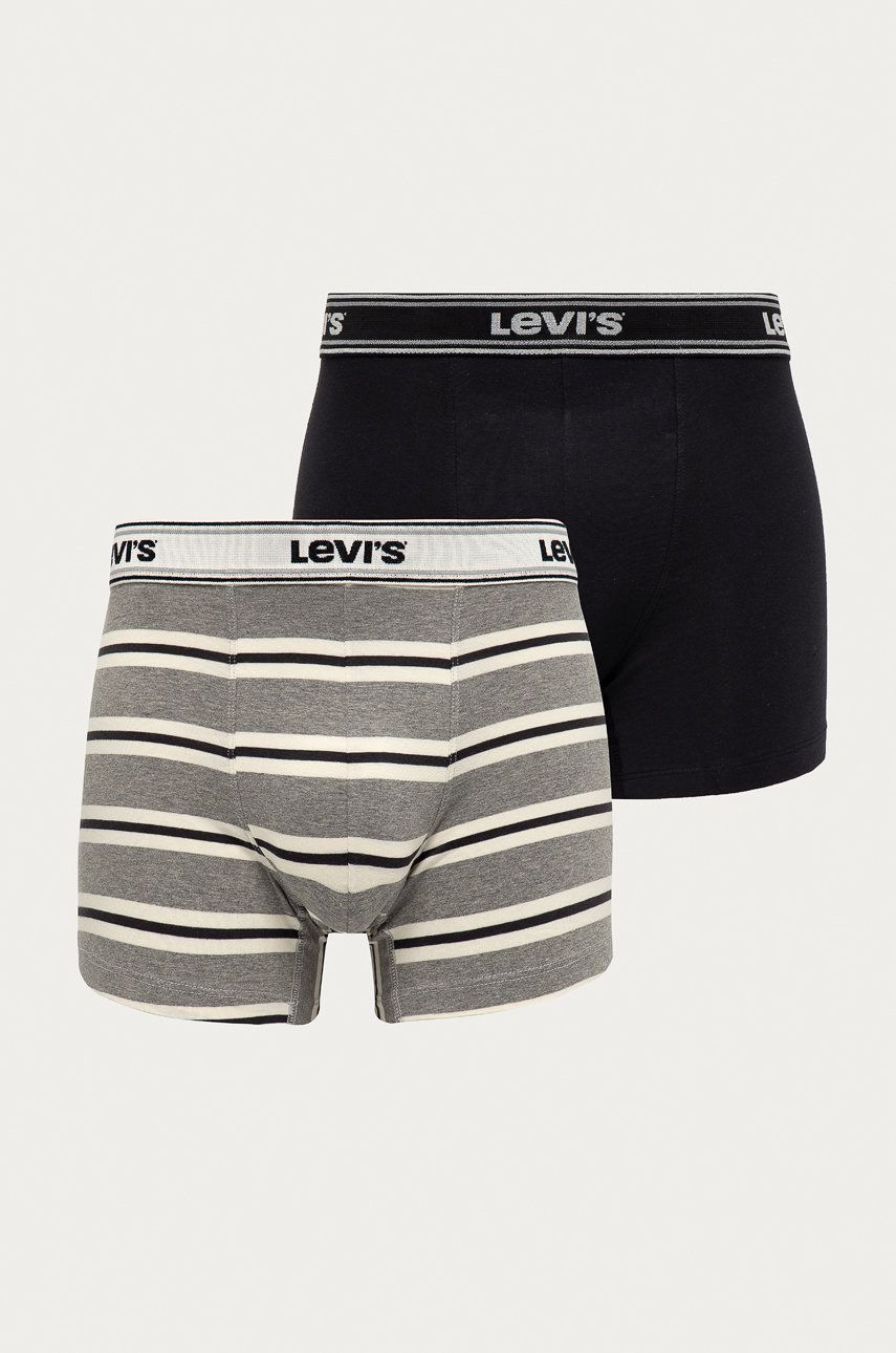 Boxerky Levi′s pánské, šedá barva - šedá -  95% Bavlna