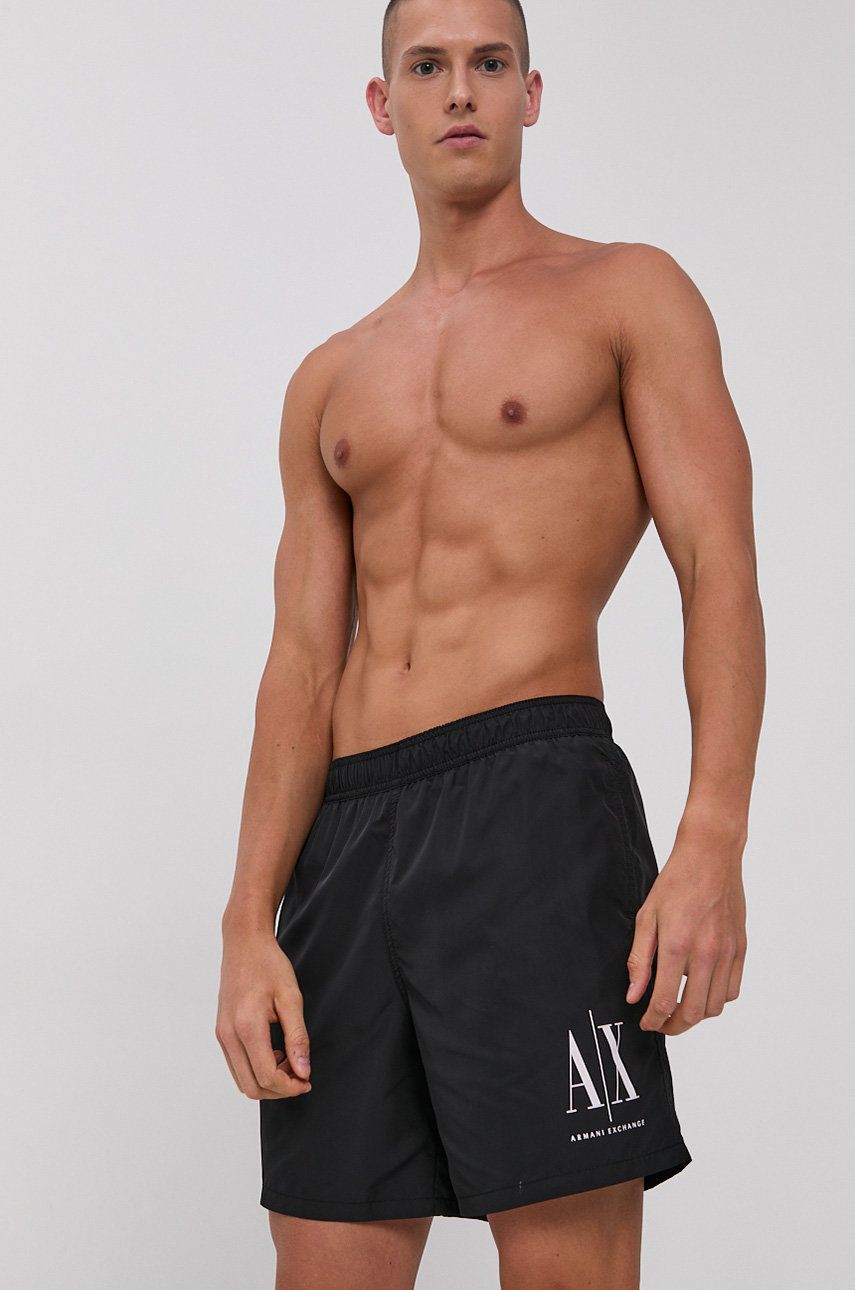 Armani Exchange Pantaloni scurți de baie culoarea negru answear imagine noua