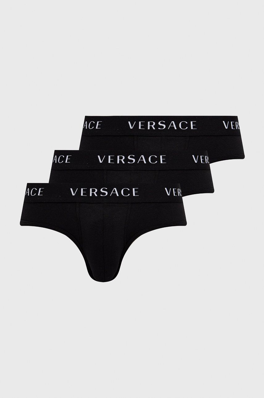 Levně Spodní prádlo Versace (3-pack) pánské, černá barva, AU04319