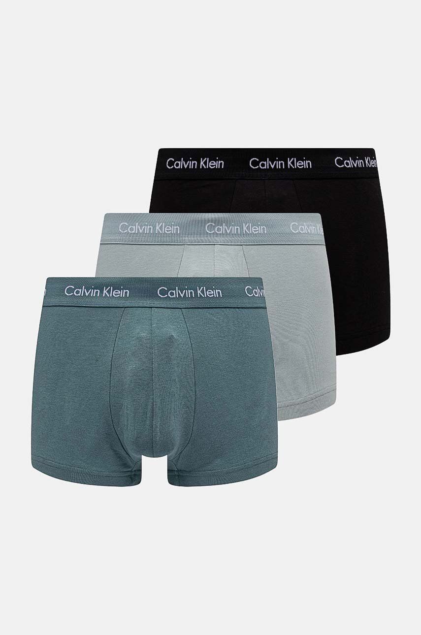 Boxerky Calvin Klein Underwear 3-pak pánske, tyrkysová farba