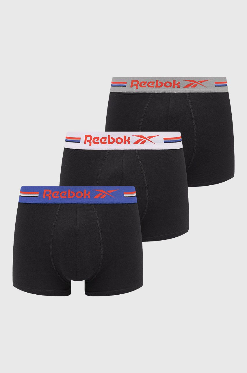 Levně Boxerky Reebok U5.F8356 pánské, černá barva