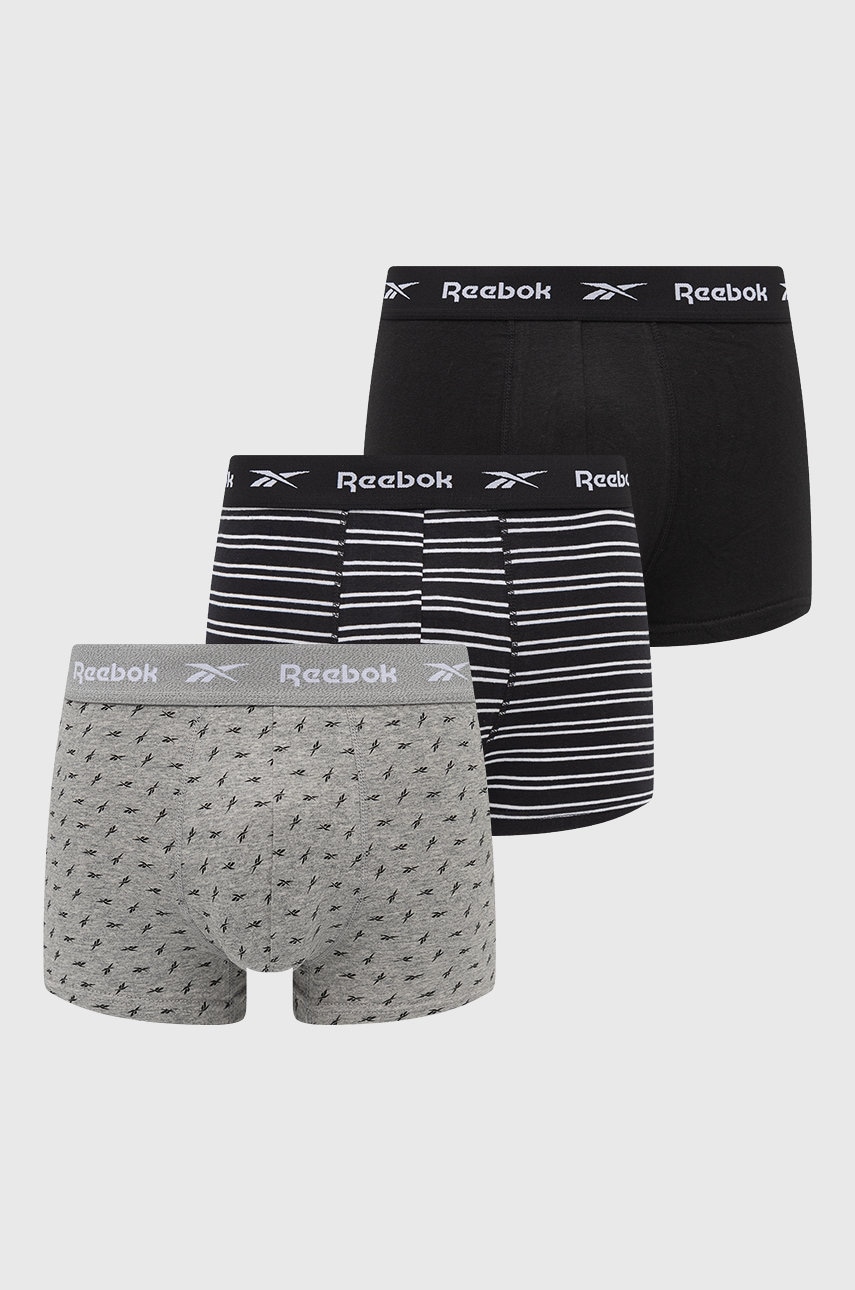 Levně Boxerky Reebok U5.F8362 ( 3-pak) pánské, černá barva