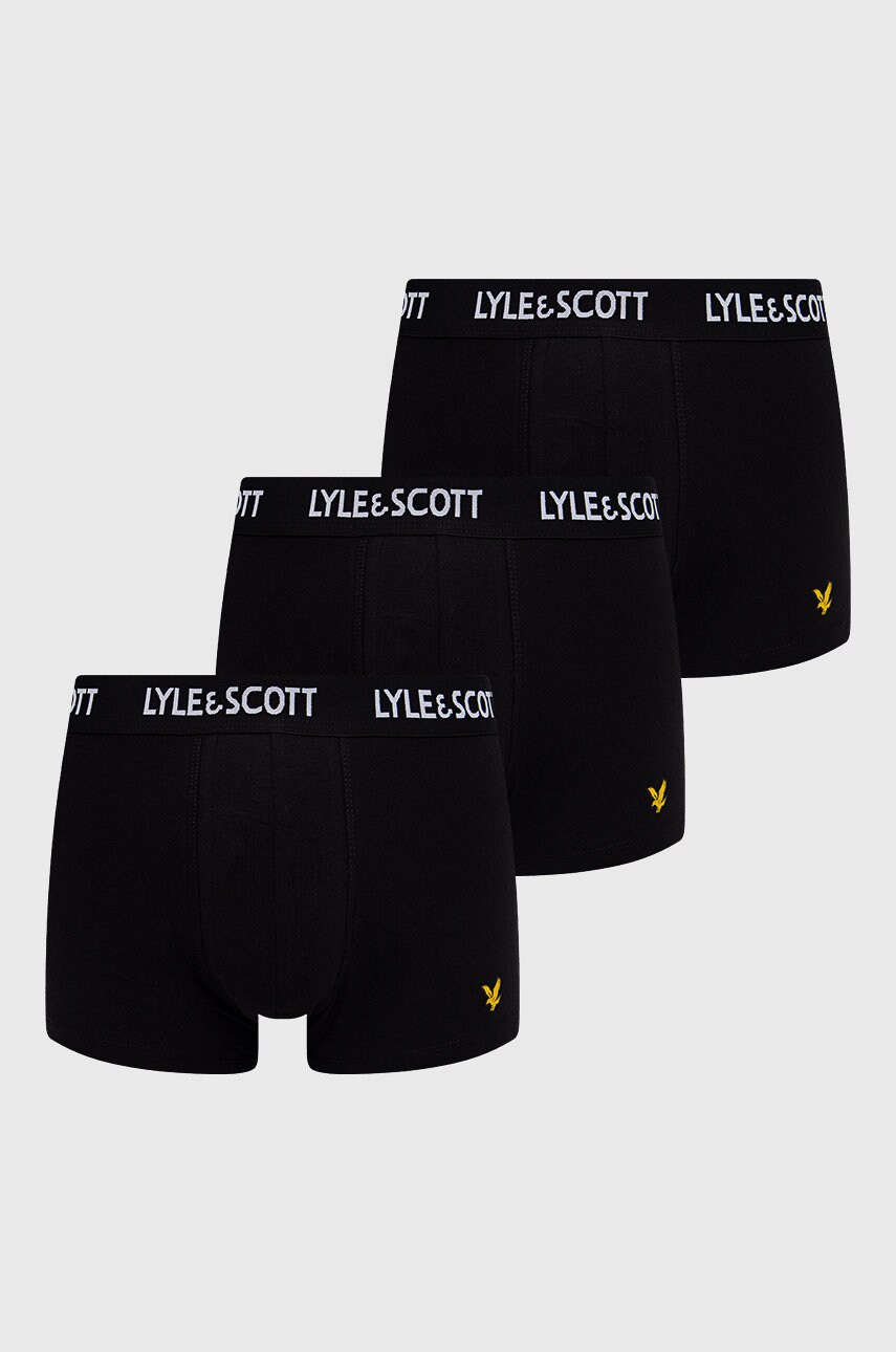 Lyle & scott boxeri (3-pack) culoarea negru