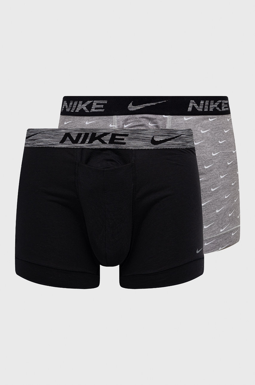 E-shop Boxerky Nike (2-pak) pánské, šedá barva