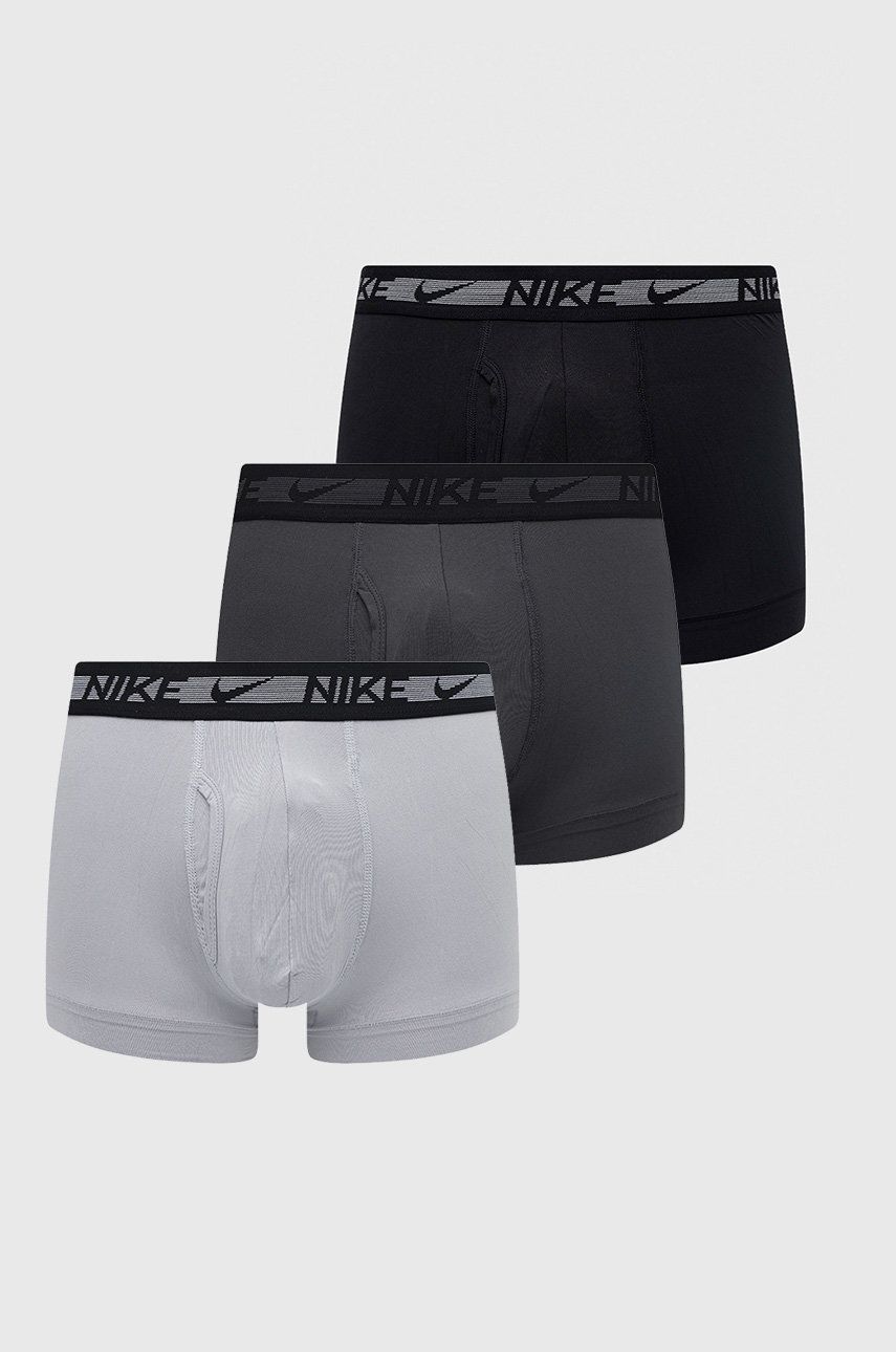 Boxerky Nike (3-pack) pánské, šedá barva - šedá