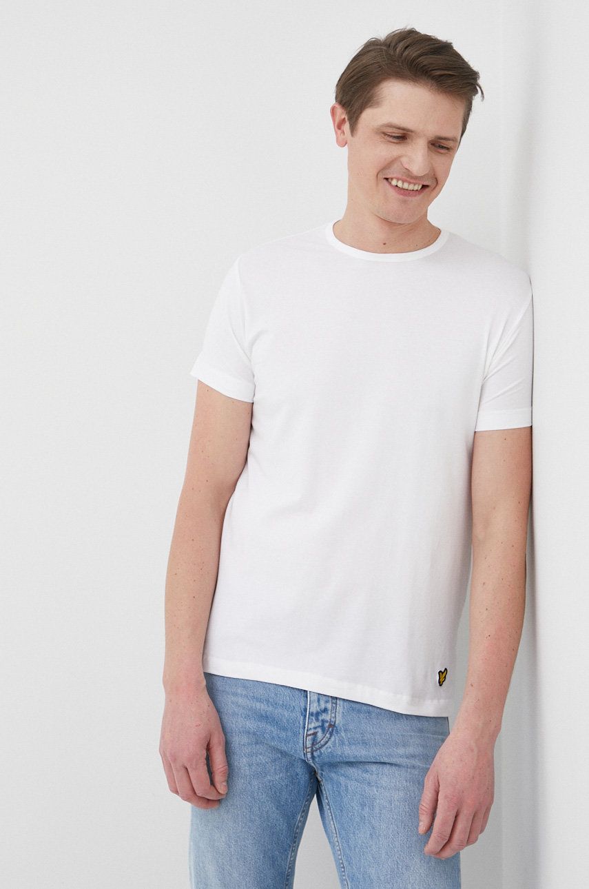 Lyle & Scott tricou barbati, culoarea alb, neted 2023 ❤️ Pret Super answear imagine noua 2022