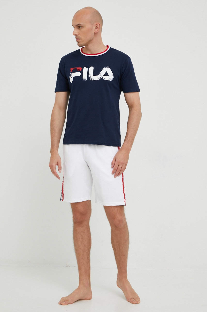 Fila pijama barbati, culoarea albastru marin, cu imprimeu