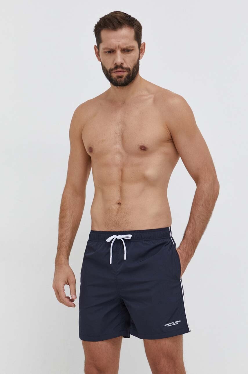 Armani Exchange pantaloni scurti de baie culoarea albastru marin