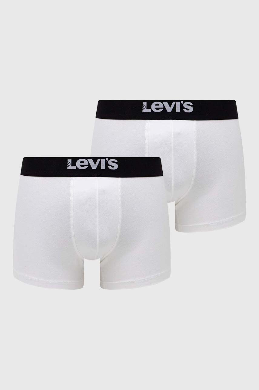 Boxerky Levi′s 2-pack pánské, bílá barva - bílá -  Hlavní materiál: 95 % Bavlna