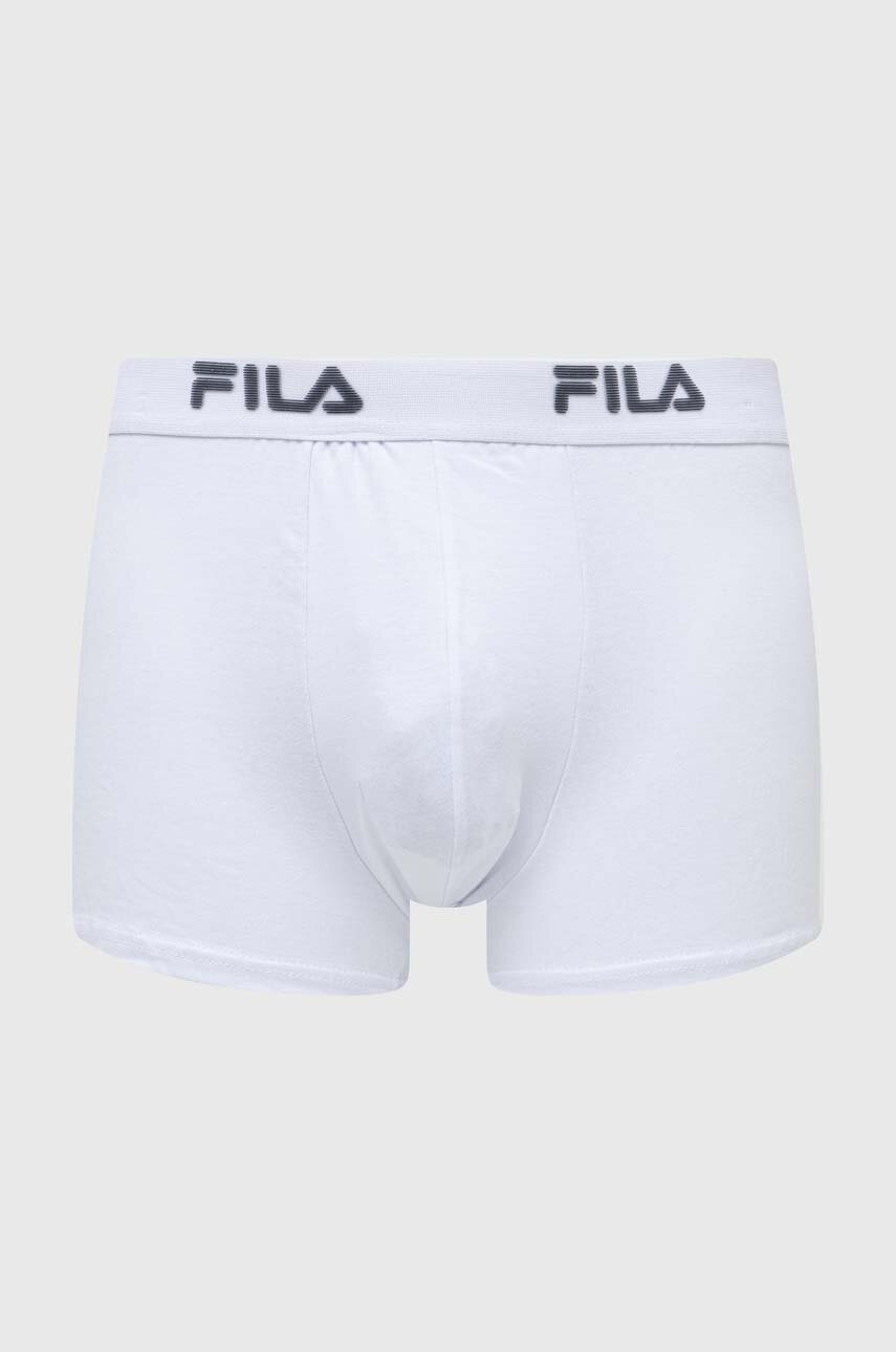 Levně Boxerky Fila pánské, bílá barva