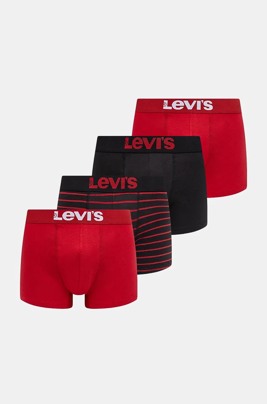 Levi\'s boxeri 4-pack bărbați, culoarea negru