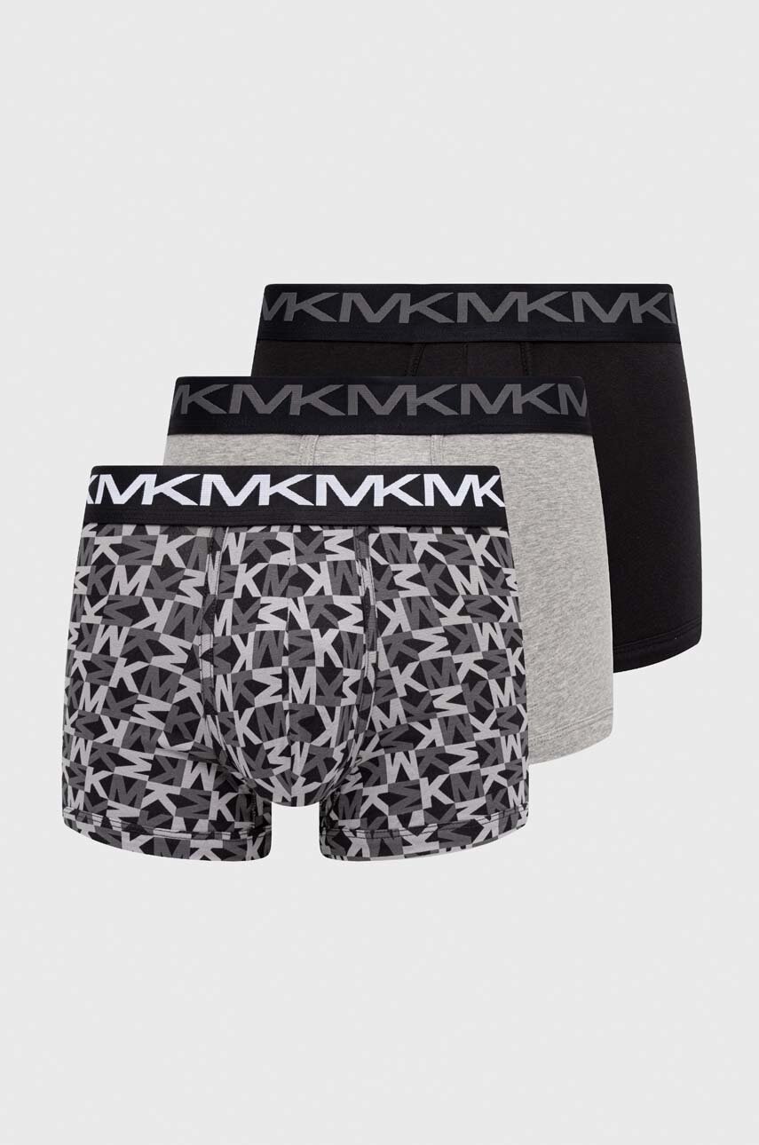 Boxerky Michael Kors 3-pack pánské, šedá barva - šedá - 95 % Bavlna