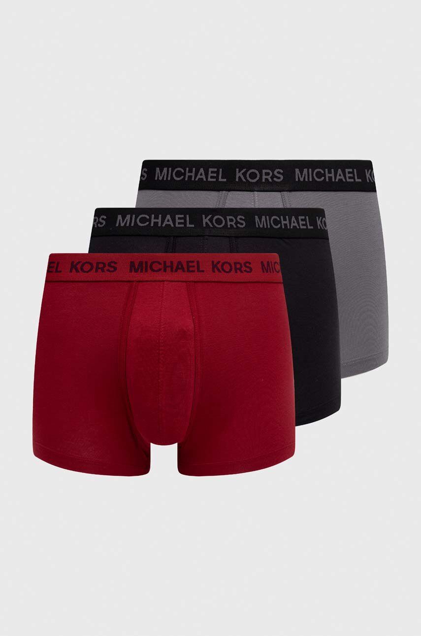 Levně Boxerky Michael Kors 3-pack pánské, vínová barva