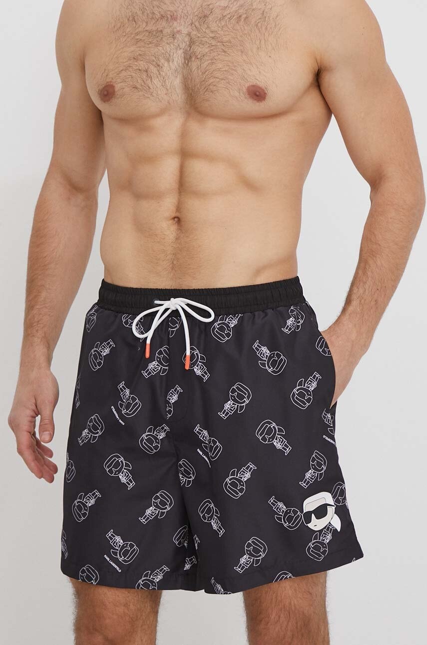 Karl Lagerfeld pantaloni scurti de baie culoarea negru Karl Lagerfeld pantaloni scurti de baie culoarea negru