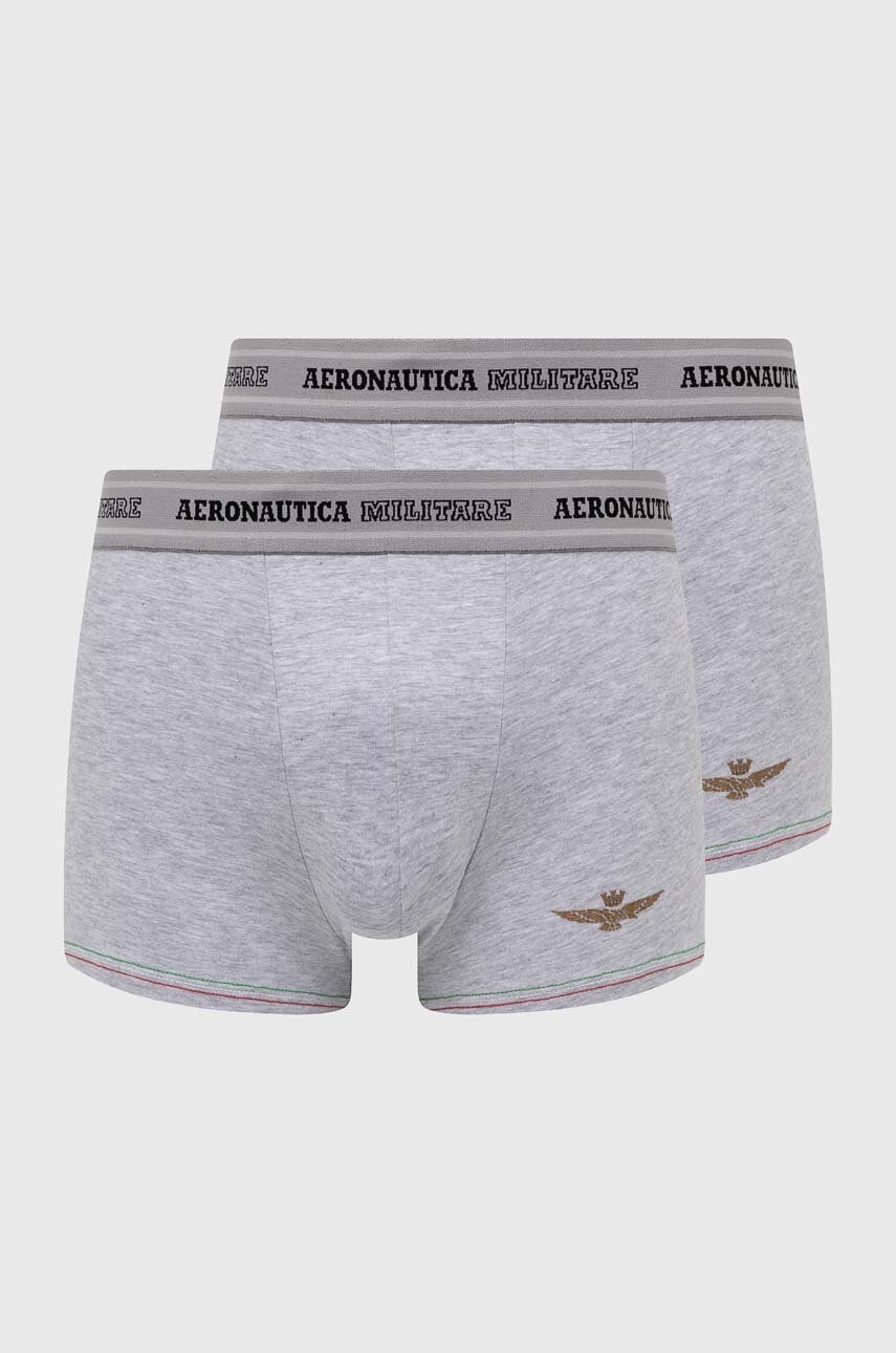 Aeronautica Militare boxeri 2-pack barbati, culoarea gri, AM1UBX004
