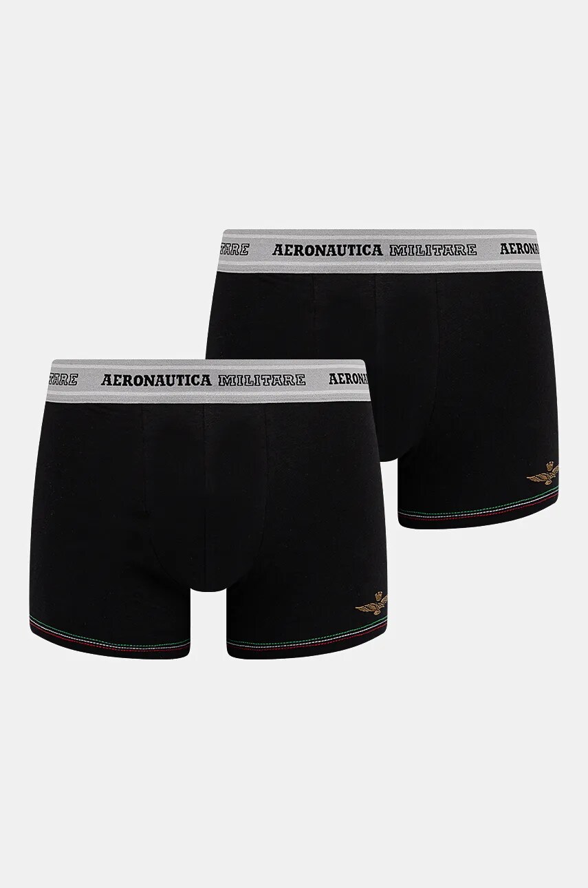 Aeronautica Militare boxeri 2-pack barbati, culoarea negru, AM1UBX004