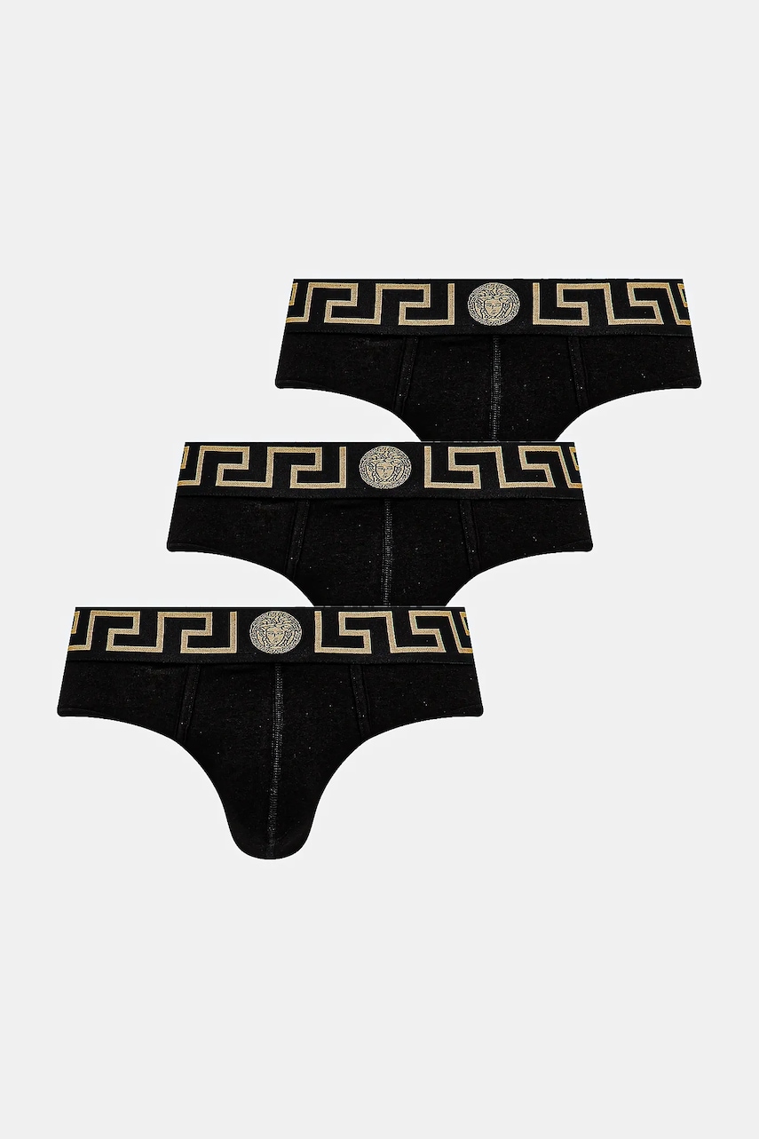 Levně Spodní prádlo Versace 3-pack pánské, černá barva, AU10327 1A10011