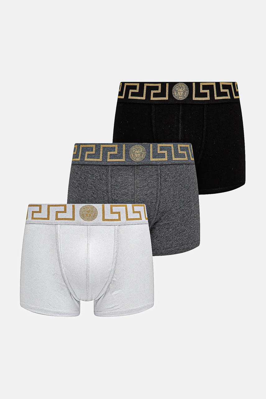 Versace boxeri 3-pack barbati, culoarea gri, AU10326 1A10011