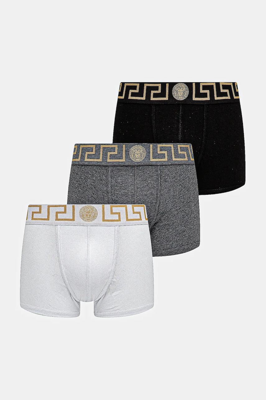 Versace boxeri 3-pack barbati, culoarea gri, AU10326 1A10011