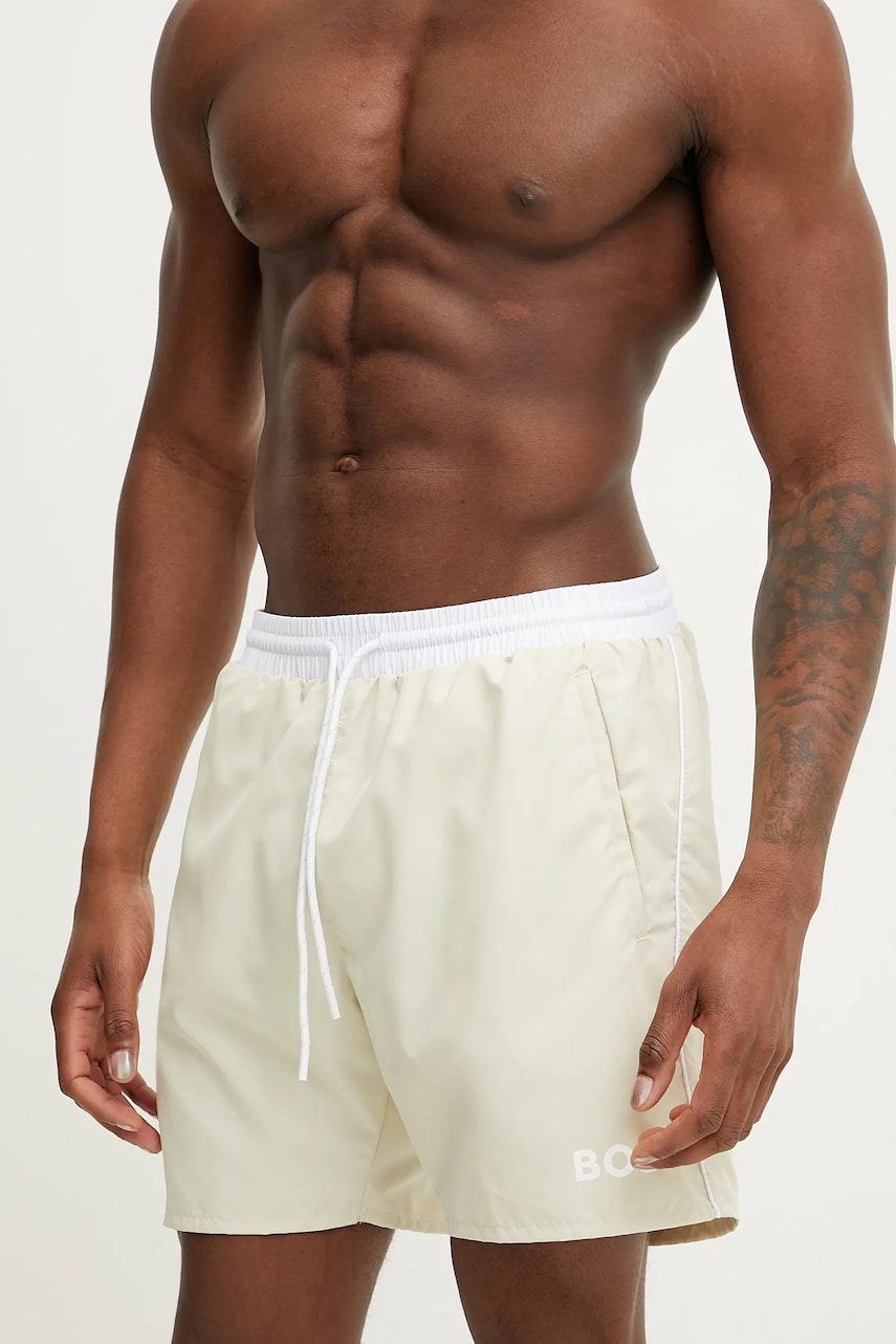 BOSS pantaloni scurti de baie culoarea bej, 50514429