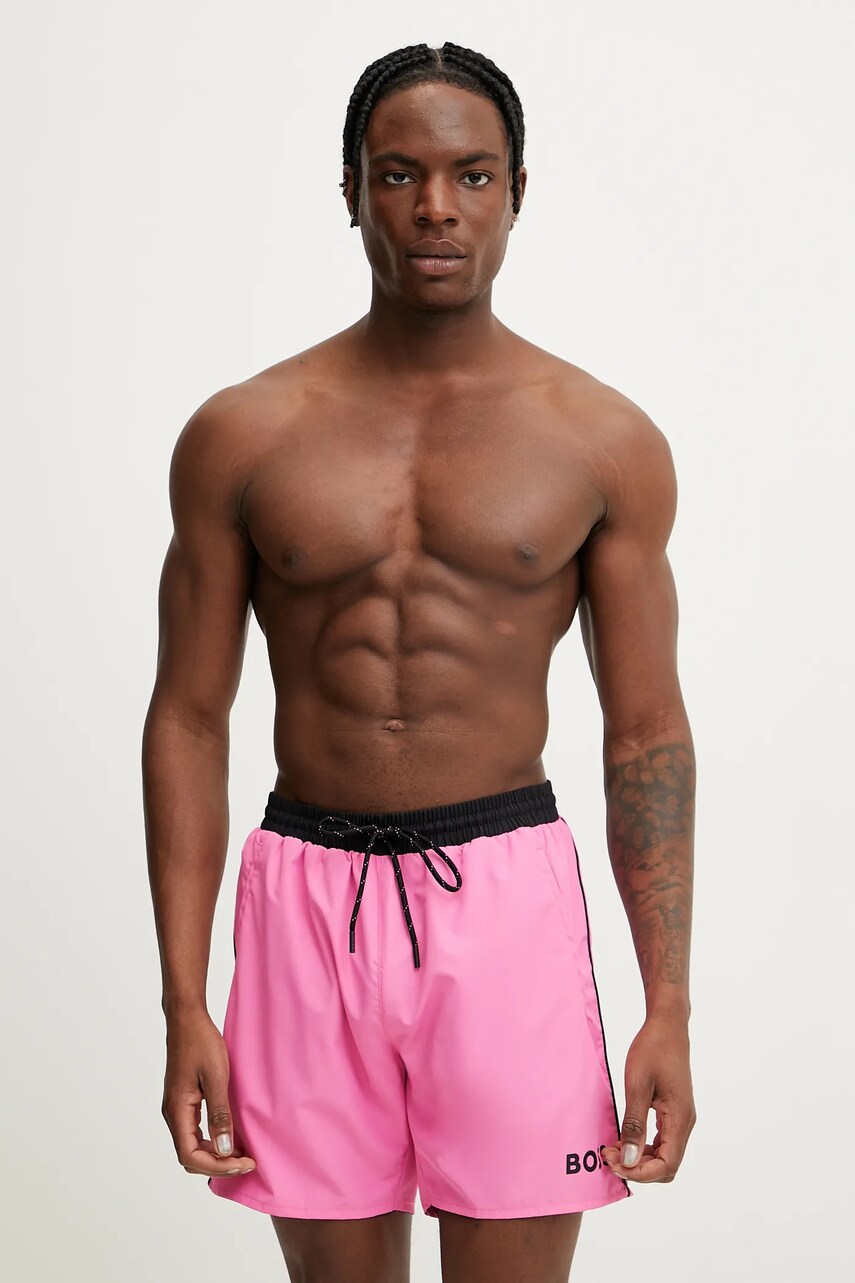 BOSS pantaloni scurti de baie culoarea roz, 50514429
