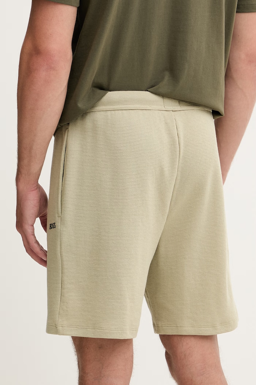 BOSS šortky lounge pánske s bavlnou Waffle Shorts