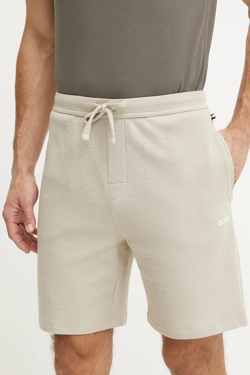 BOSS pantaloni scurți de lounge culoarea bej, 50535884