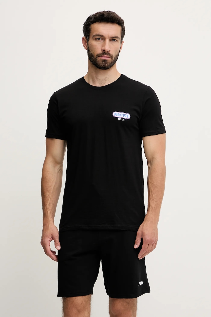 Fila compleu pijama culoarea negru, uni, FPS1213