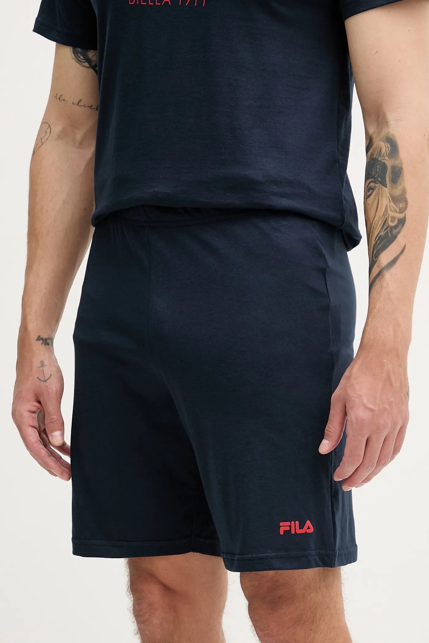 Хлопковая пижама Fila цвет синий с принтом FPS1223