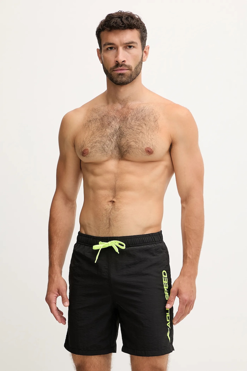 Aqua Speed pantaloni scurți de baie culoarea negru, OWEN