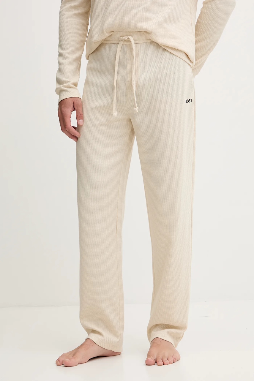 BOSS pantaloni de trening culoarea bej, uni, 50535877