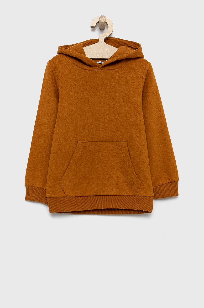 Name It bluză copii culoarea maro, material neted