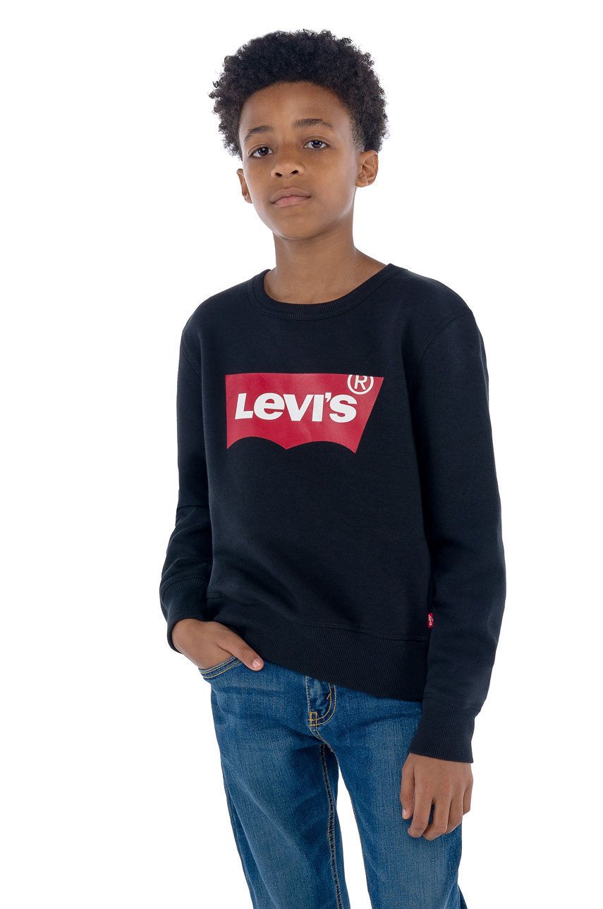 Levi's Bluză copii culoarea negru, cu imprimeu