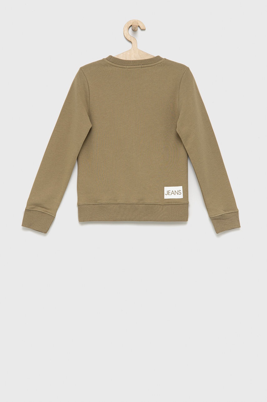 Детская хлопковая кофта Calvin Klein Jeans цвет зелёный с принтом в Черновцах Детская хлопковая кофта Calvin Klein Jeans цвет зелёный с принтом в Черновцах