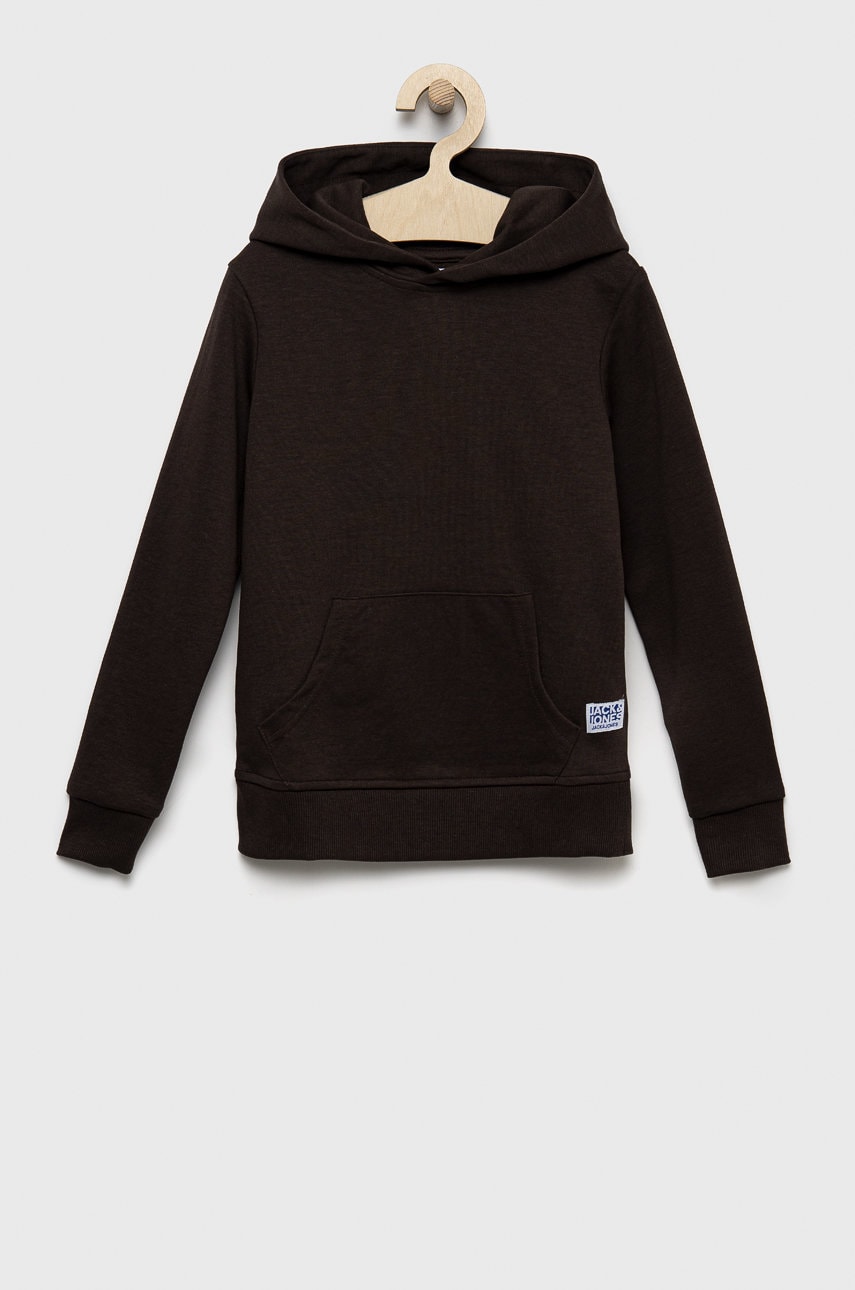 Jack & jones bluza copii culoarea maro, neted