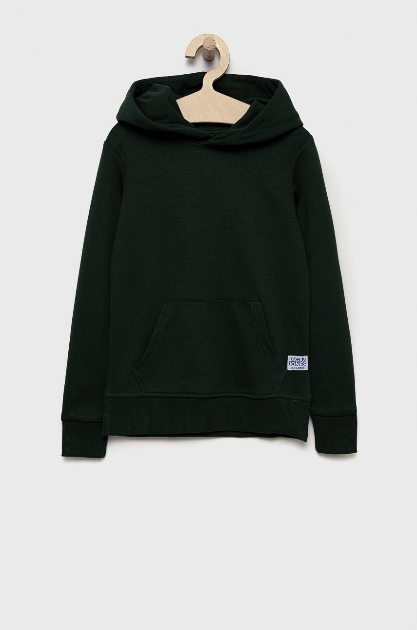 

Дитяча кофта Jack & Jones колір зелений однотонна