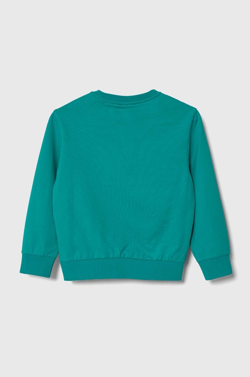 Дитяча бавовняна кофта EA7 Emporio Armani колір зелений з принтом