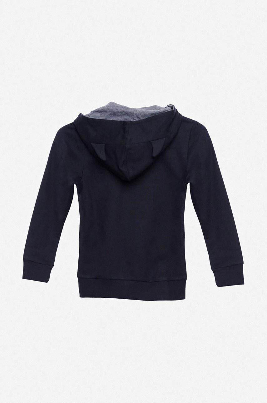 Хлопковая кофта Lego цвет чёрный с капюшоном однотонная 12010642 995