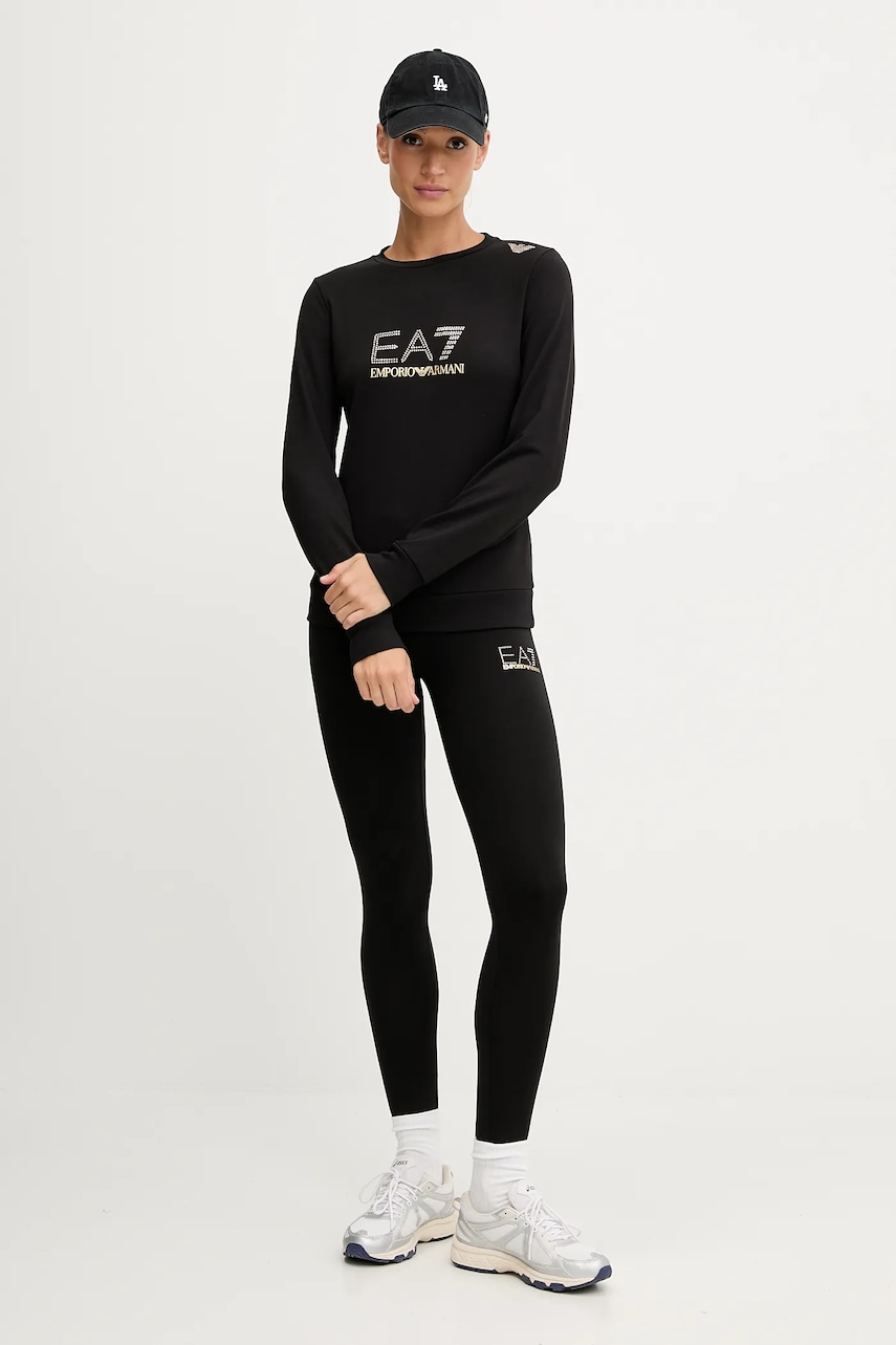 Кофта EA7 Emporio Armani женская цвет чёрный с аппликацией Кофта EA7 Emporio Armani женская цвет чёрный с аппликацией