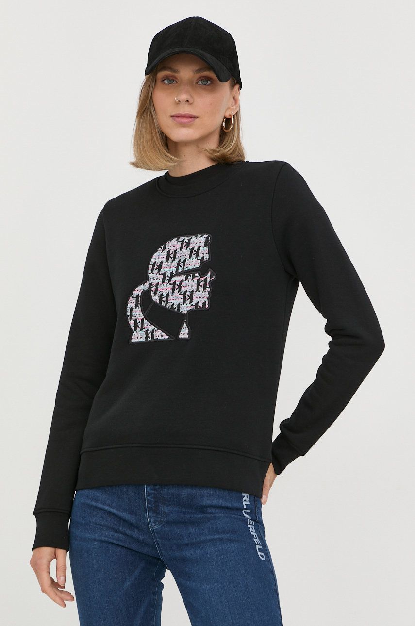Karl Lagerfeld bluza femei, culoarea negru, cu imprimeu 2023 ❤️ Pret Super answear imagine noua 2022