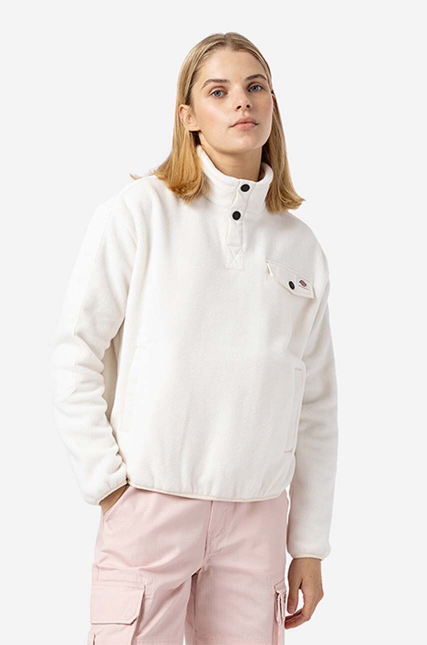 Dickies bluză Port Allen Fleece femei, culoarea bej, uni DK0A4XHMECR-cream