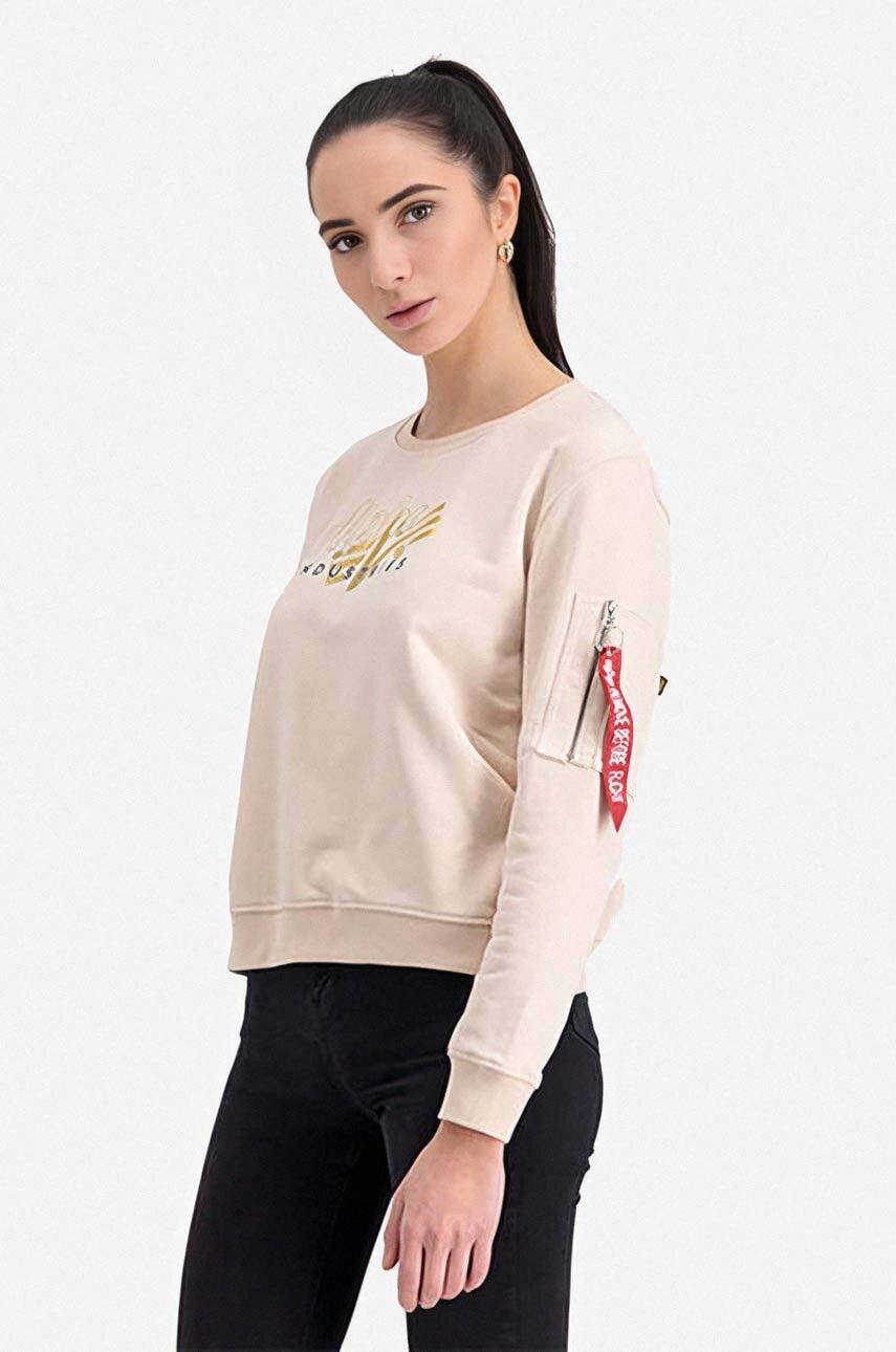 

Кофта Alpha Industries женская цвет бежевый с принтом 106030.578-cream